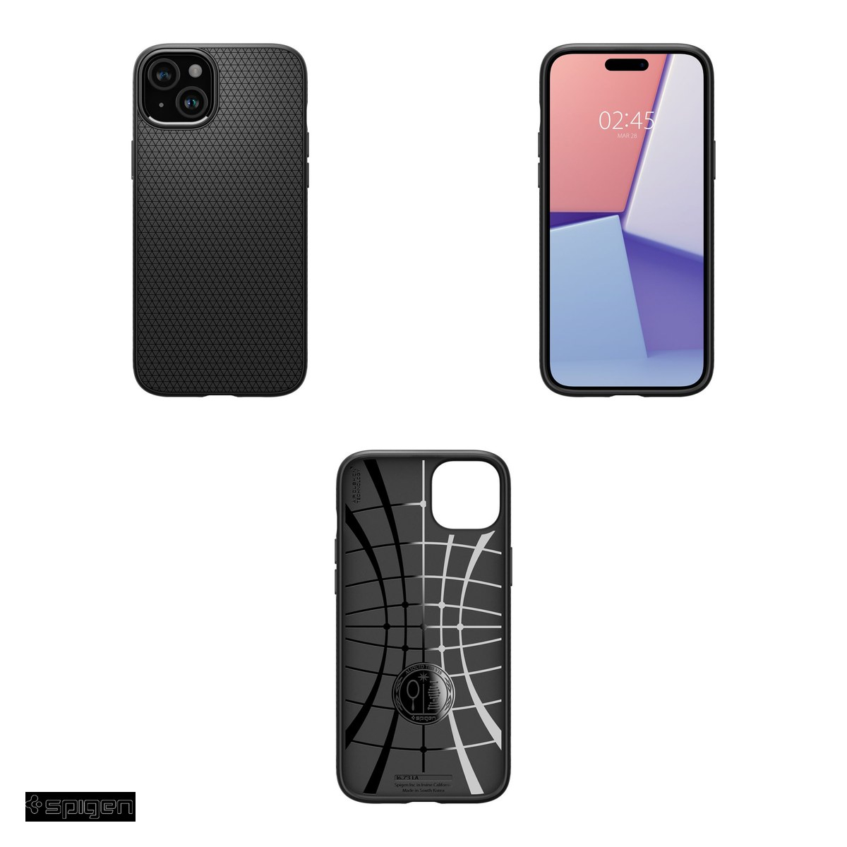 Husa Spigen Liquid Air matte pentru Apple iPhone 15 Plus, Carcasa, Negru [4]