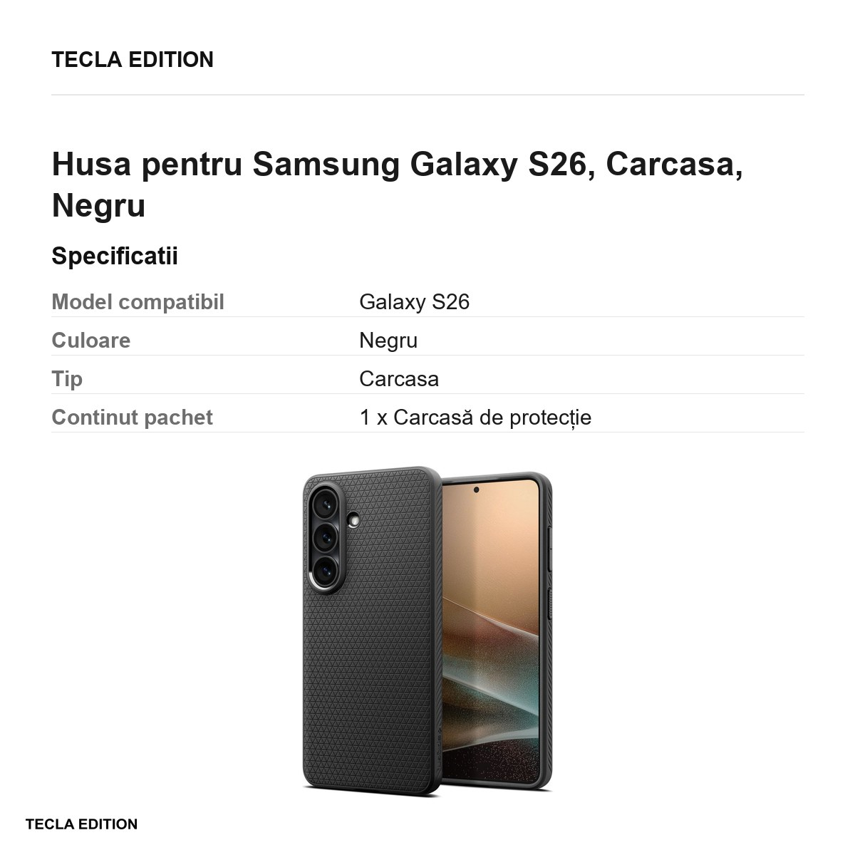 Husa Spigen Liquid Air pentru Samsung Galaxy S26, Carcasa, Negru [3]