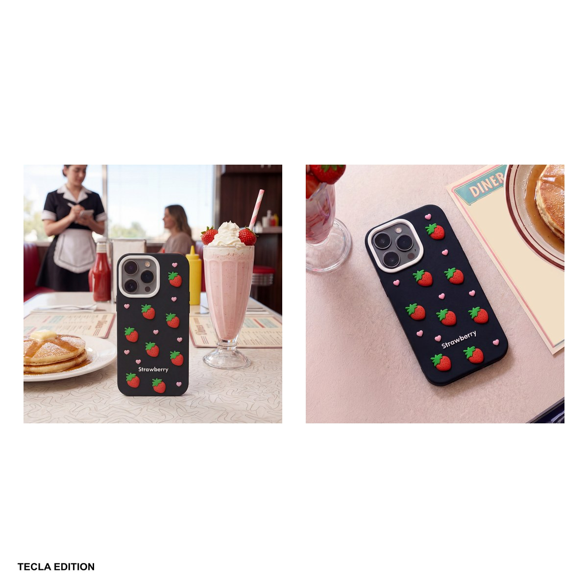Husa Strawberry pentru Apple iPhone 12 Pro, iPhone 12, Carcasa, Negru [5]