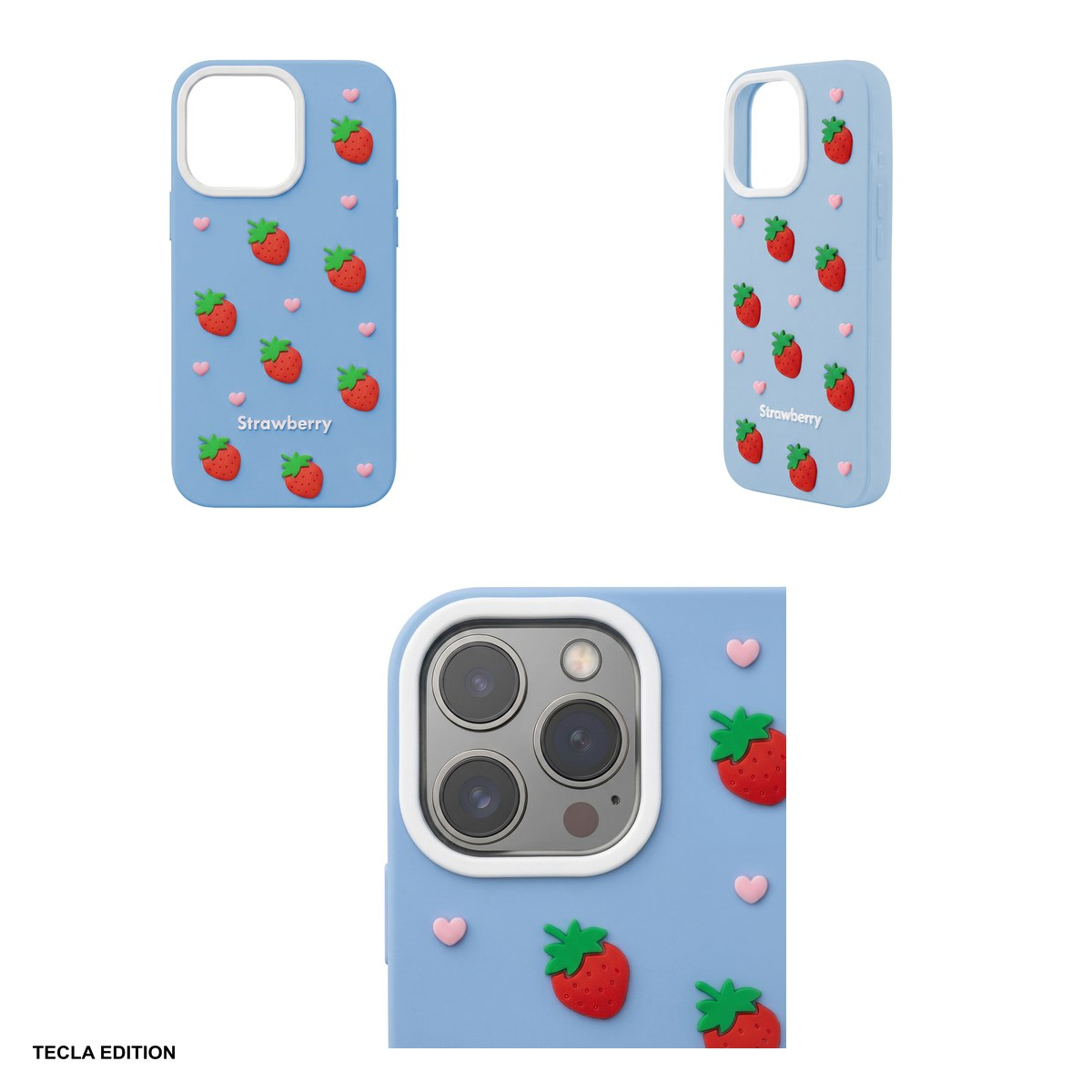 Husa Strawberry pentru Apple iPhone 16 Pro, Carcasa, Albastru [4]