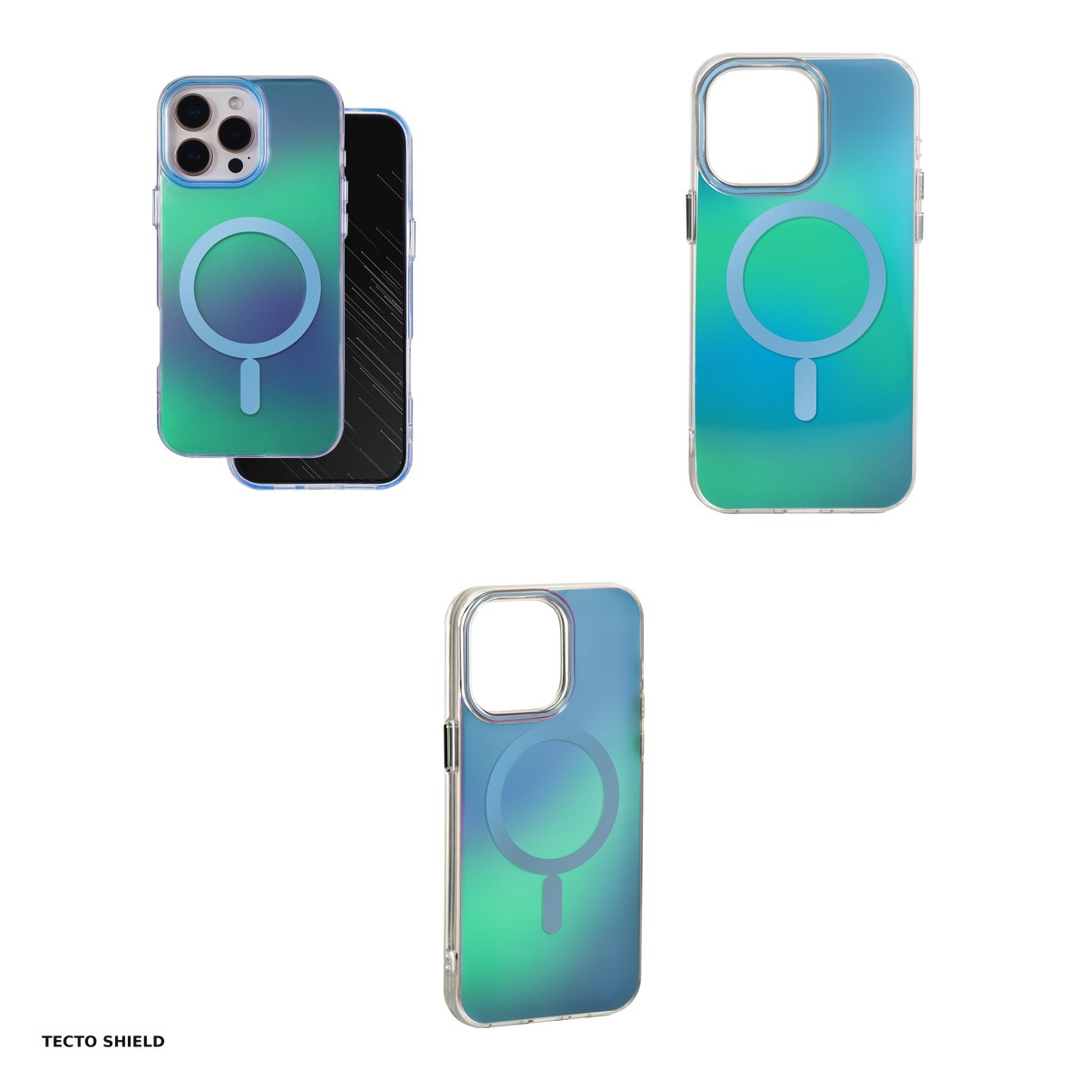 Husa Tecto Shield Aurora pentru Apple iPhone 15 Pro, Carcasa magnetica, Albastru [7]
