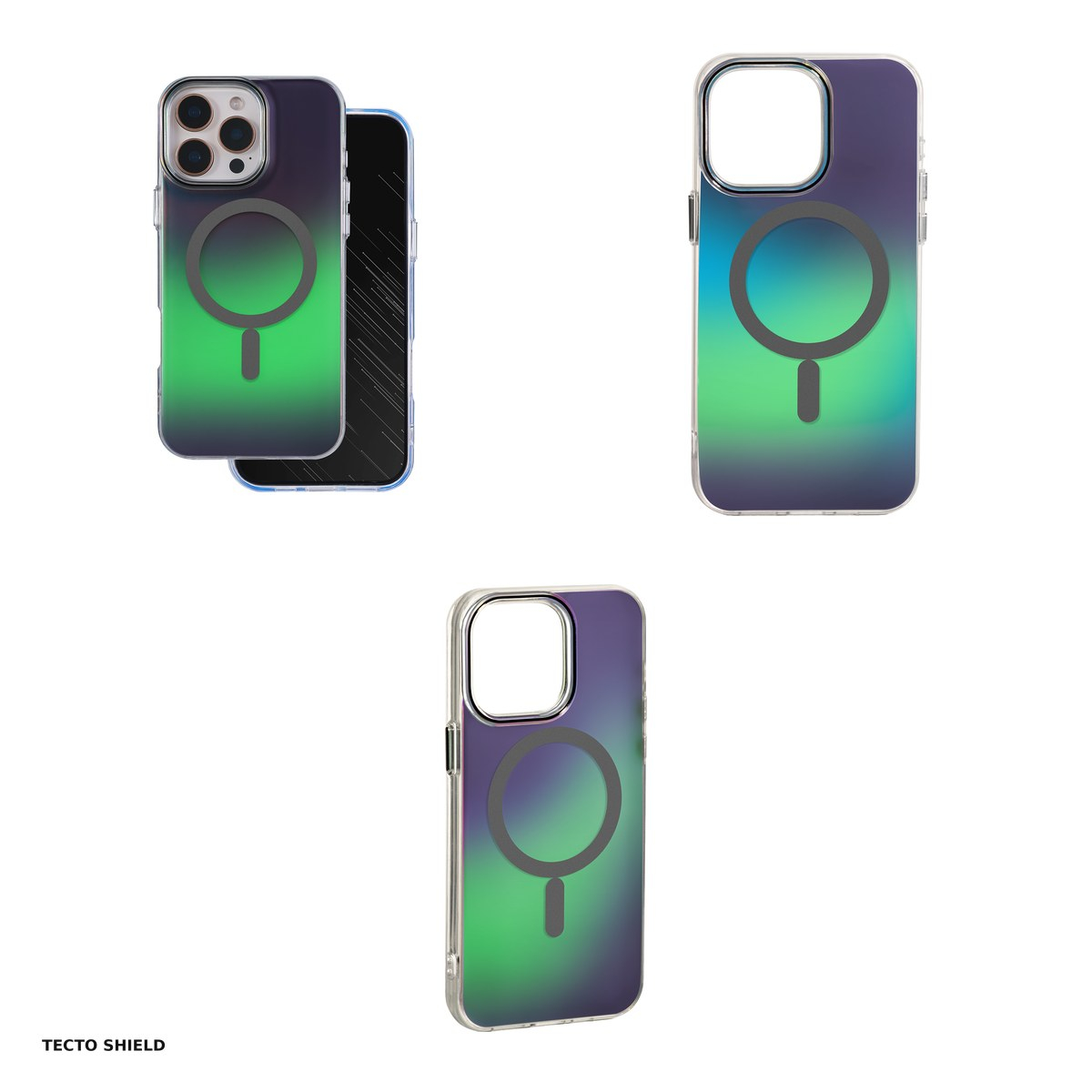 Husa Tecto Shield Aurora pentru Apple iPhone 15 Pro Max, Carcasa magnetica, Gri [7]