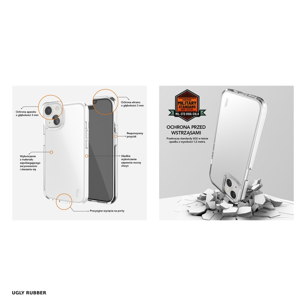 Husa Ugly Rubber Pure pentru Apple iPhone 15 Plus, Carcasa, Transparent [5]