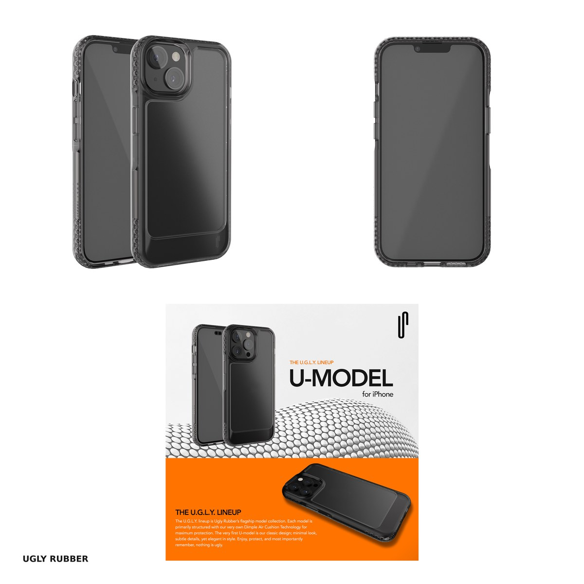 Husa Ugly Rubber Umodel pentru Apple iPhone 15 Plus, Carcasa, Negru [4]