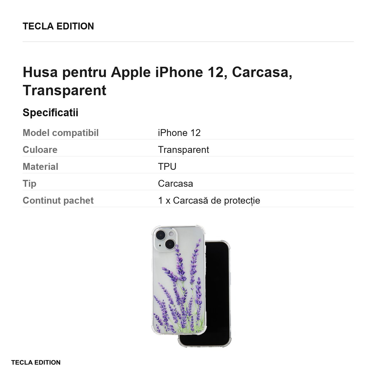 Husa Ultra Trendy Meadow 2 pentru Apple iPhone 12, Carcasa, Transparent [3]
