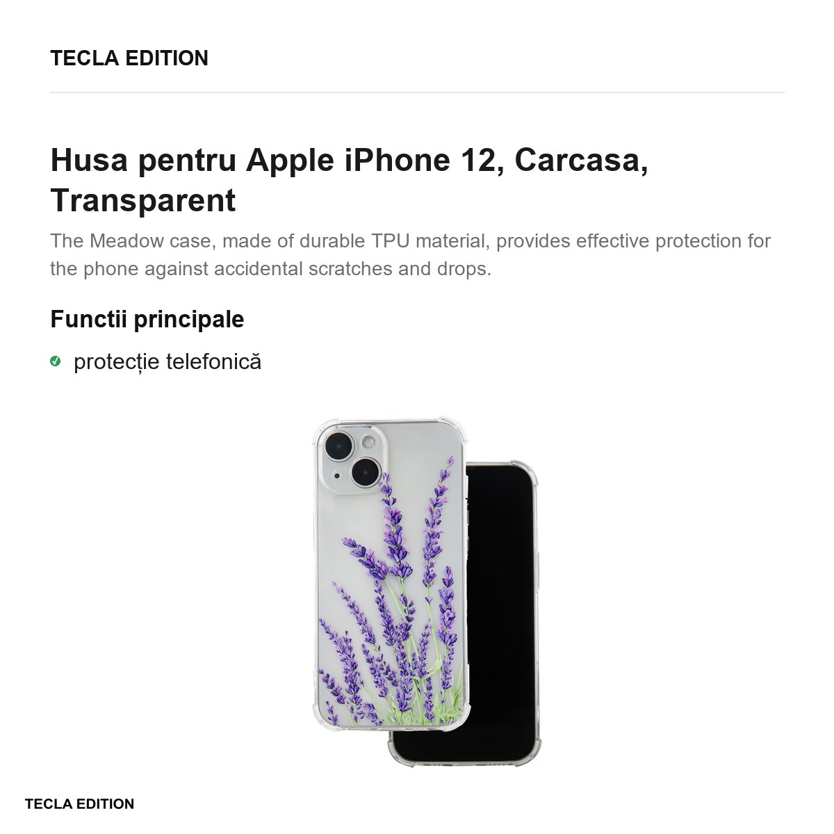 Husa Ultra Trendy Meadow 2 pentru Apple iPhone 12, Carcasa, Transparent [2]