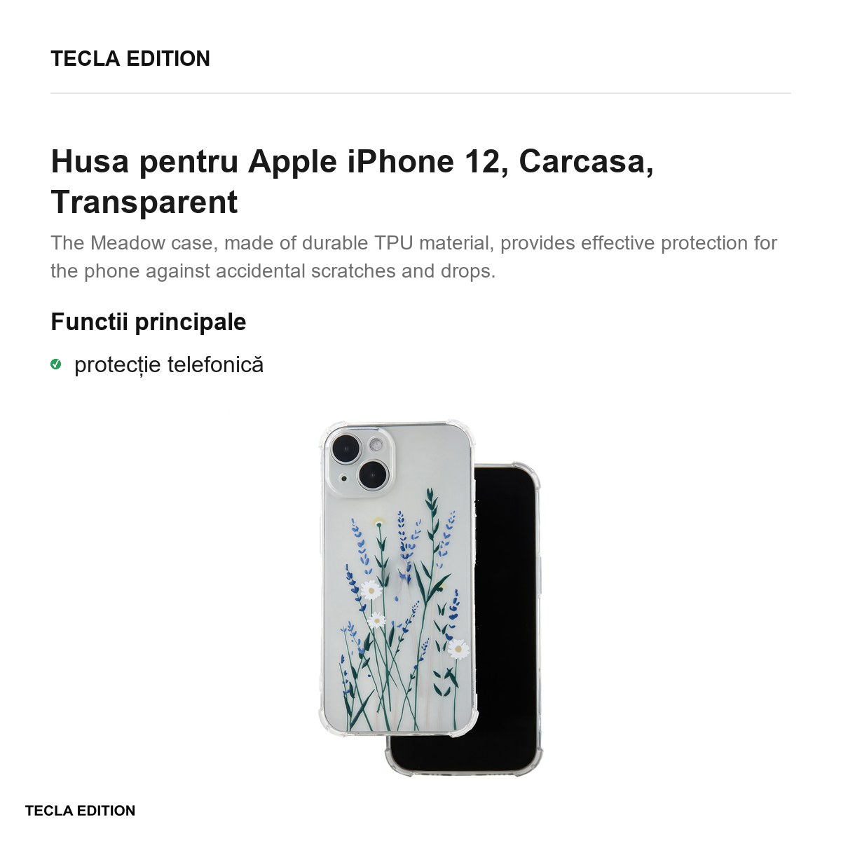 Husa Ultra Trendy Meadow 3 pentru Apple iPhone 12, Carcasa, Transparent [2]