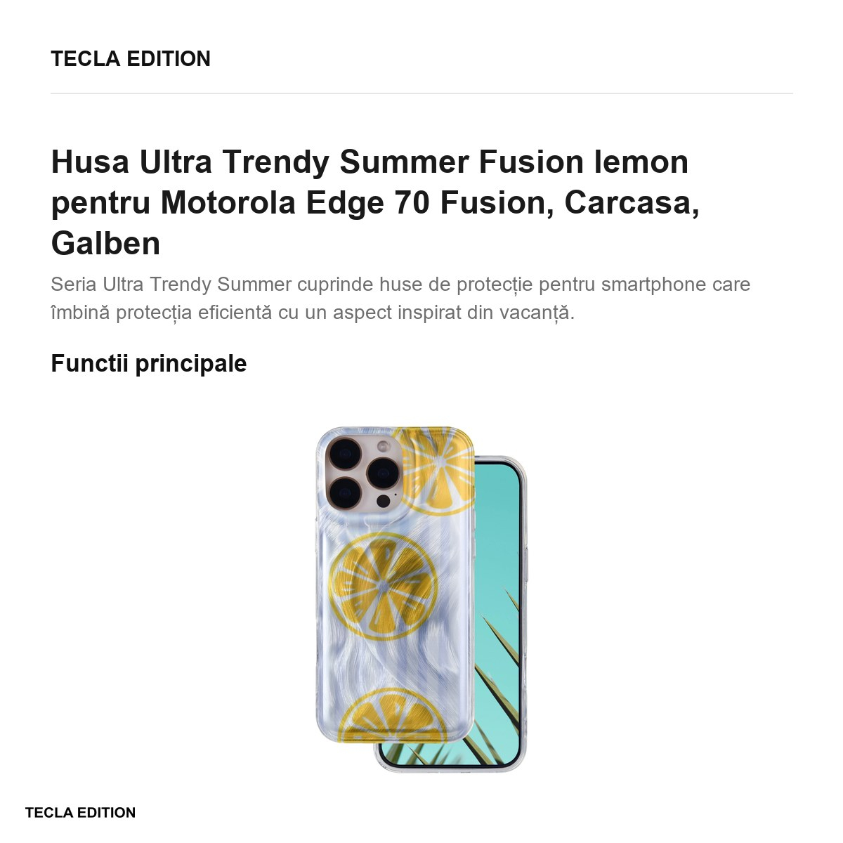 Husa Ultra Trendy Summer Fusion lemon pentru Motorola Edge 70 Fusion, Carcasa, Galben [2]