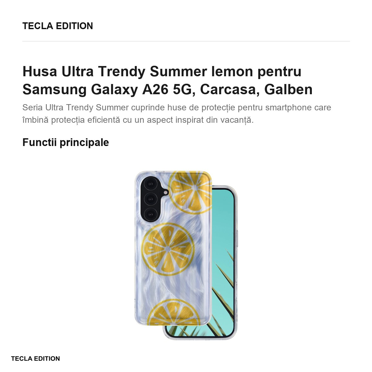 Husa Ultra Trendy Summer lemon pentru Samsung Galaxy A26 5G, Carcasa, Galben [2]