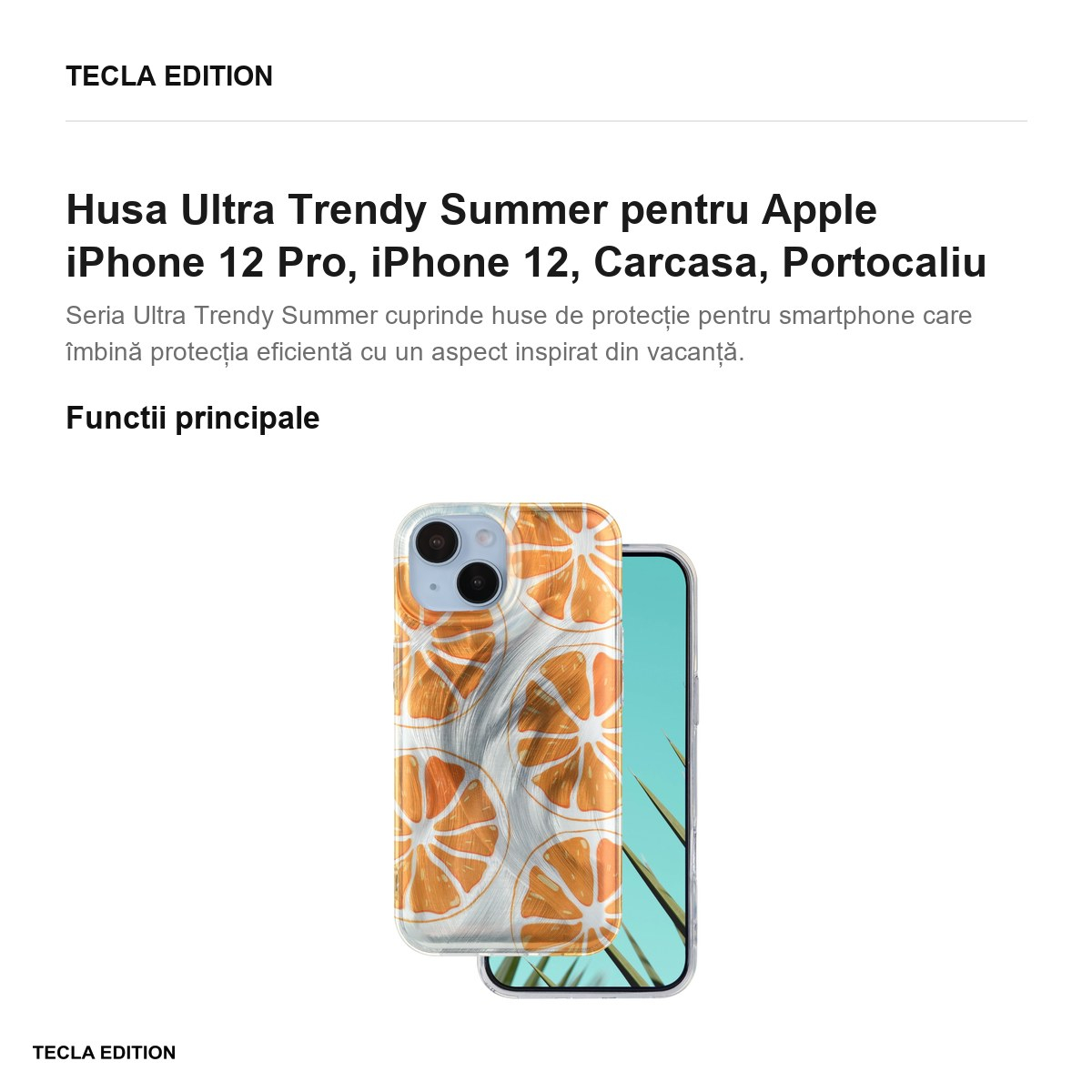 Husa Ultra Trendy Summer pentru Apple iPhone 12 Pro, iPhone 12, Carcasa, Portocaliu [2]