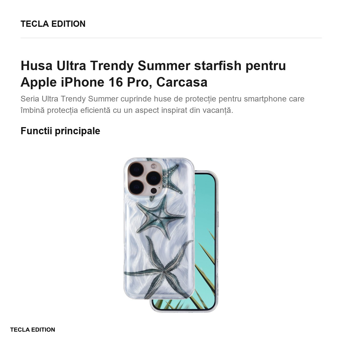 Husa Ultra Trendy Summer starfish pentru Apple iPhone 16 Pro, Carcasa, Imprimeu [2]
