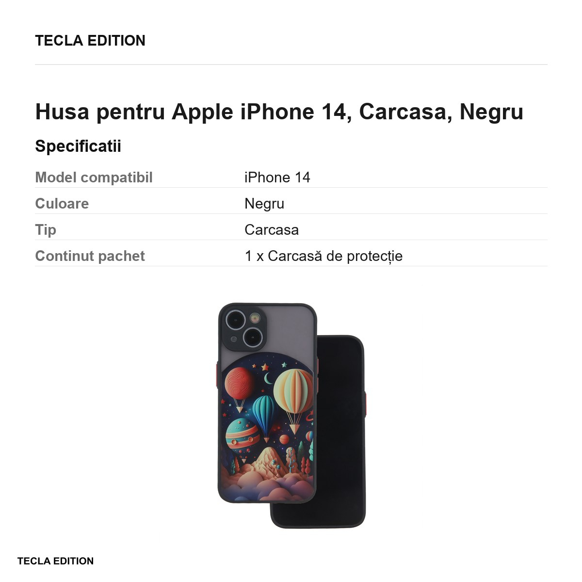 Husa Ultra Trendy Travel pentru Apple iPhone 14, Carcasa, Negru [3]