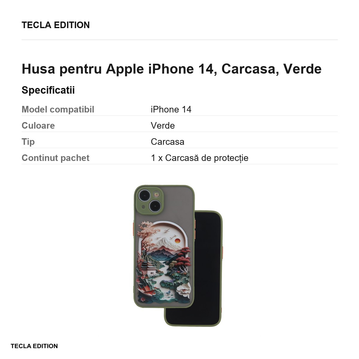 Husa Ultra Trendy Travel pentru Apple iPhone 14, Carcasa, Verde [3]