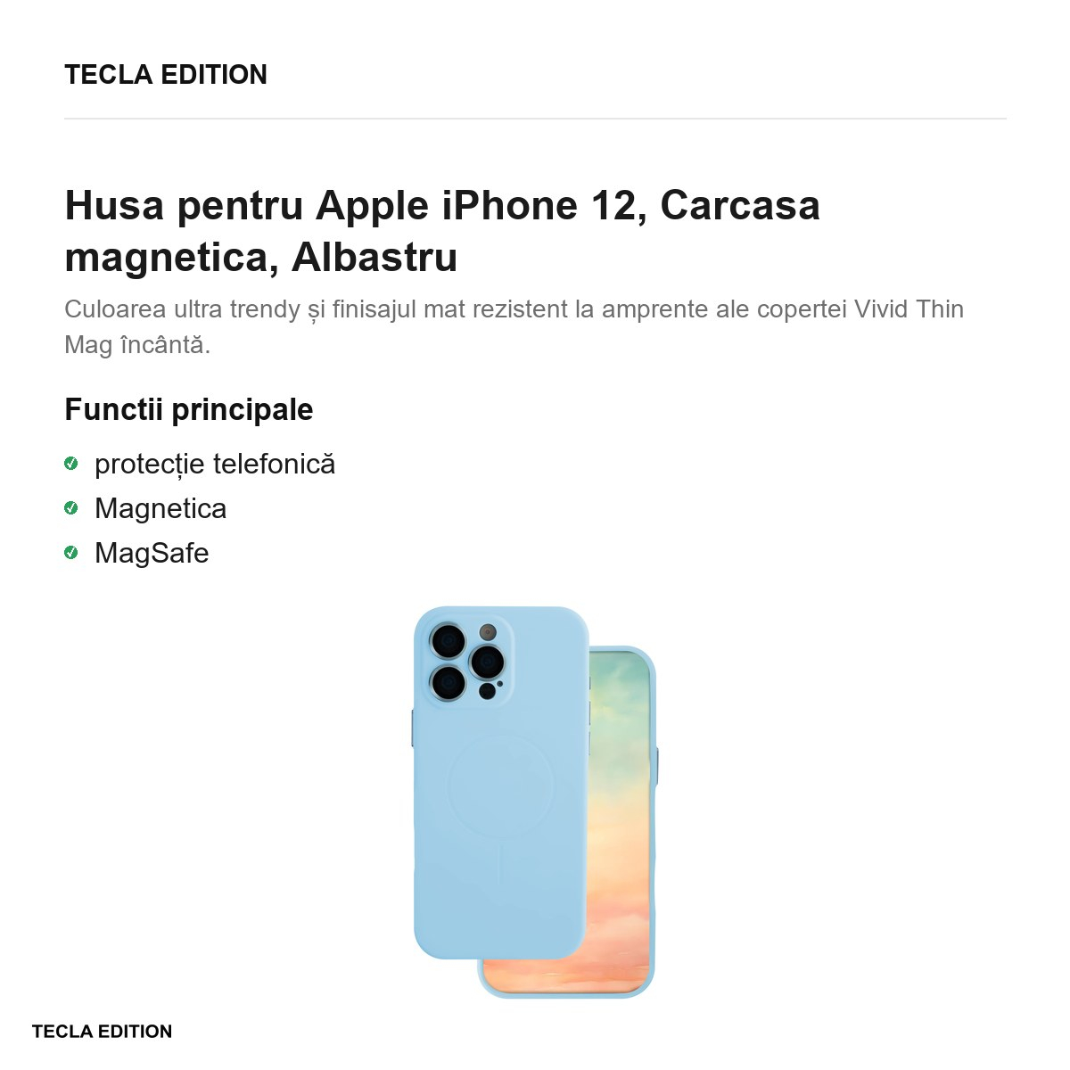Husa Ultra Trendy Vivid Thin Mag pentru Apple iPhone 12, Carcasa magnetica, Albastru [2]