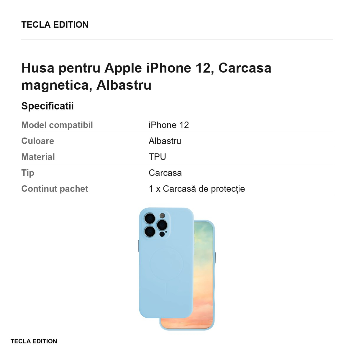 Husa Ultra Trendy Vivid Thin Mag pentru Apple iPhone 12, Carcasa magnetica, Albastru [3]