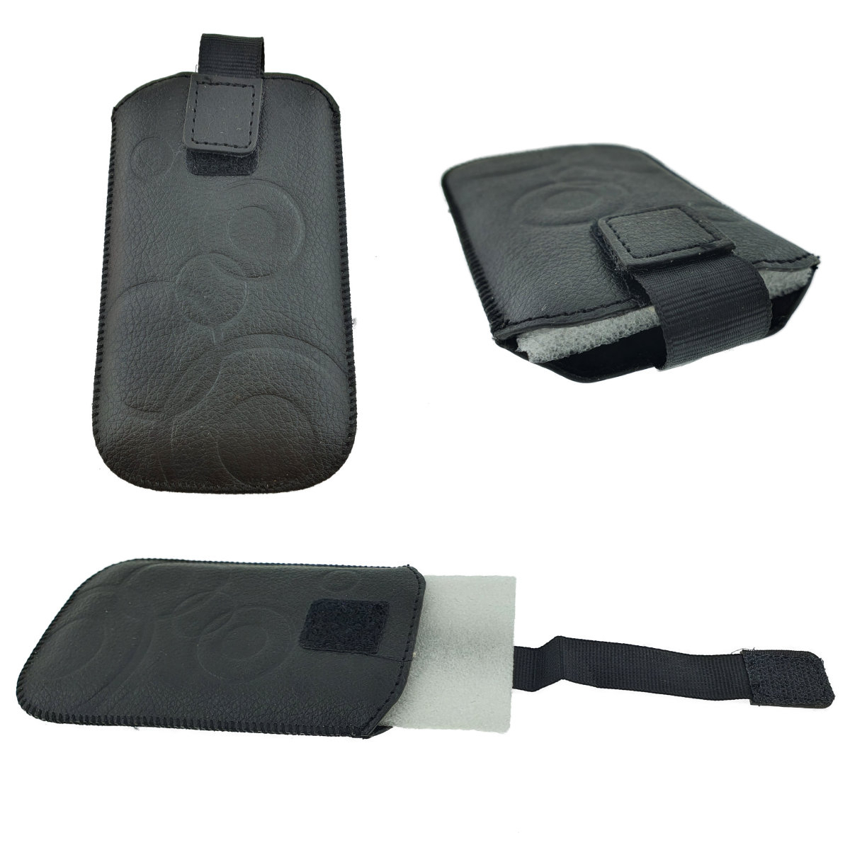 Husa universala tip saculet, din piele ecologica, Esperanza 90506, dimensiune M, 125 x 75 x 15mm, neagra [4]