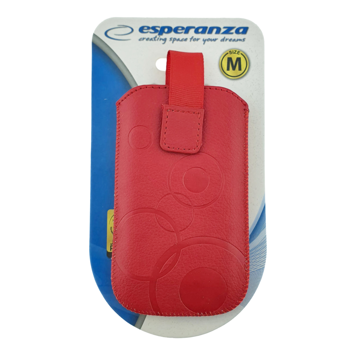 Husa universala tip saculet, din piele ecologica, Esperanza 90662, dimensiune M, 125 x 75 x 15mm, rosie [5]