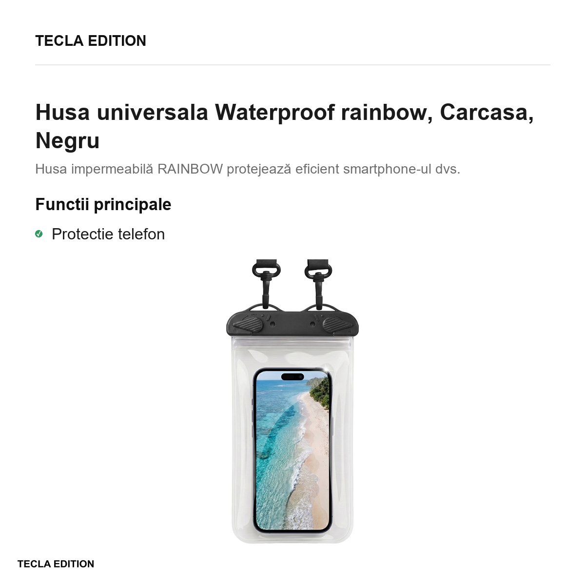 Husa universala Waterproof rainbow, Carcasa, Negru [2]