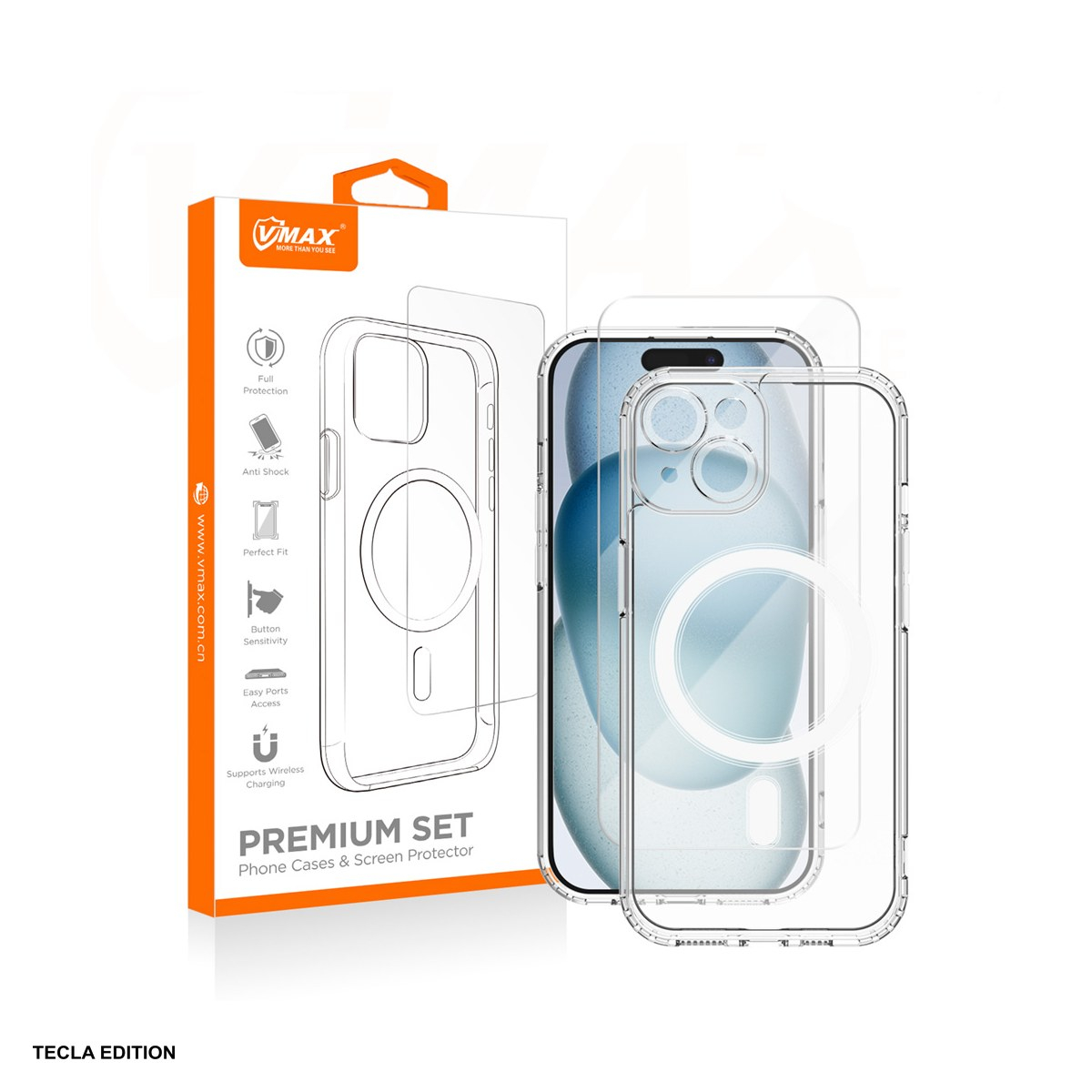 Husa Vmax + glass 2,5d premium pentru Apple iPhone 16 Plus, Carcasa, Transparent [4]