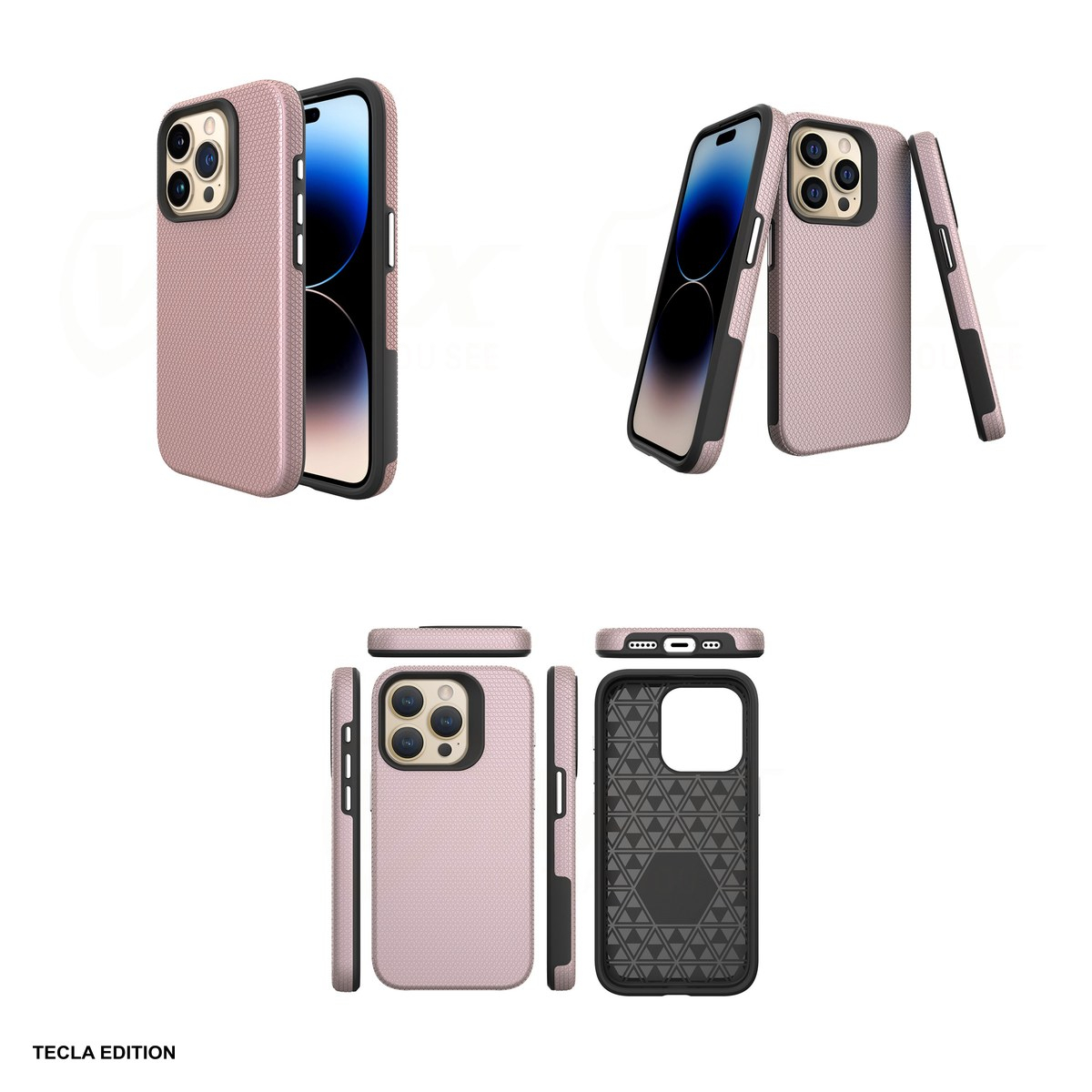 Husa Vmax Triangle pentru Apple iPhone 14 Pro, Carcasa, Rose Gold Metallic [4]