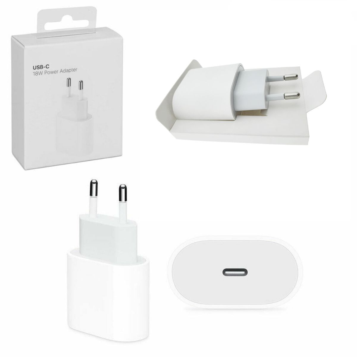 Incarcator 18W cu port USB-C, OEM A1692, priza retea EU, in blister, alb [4]