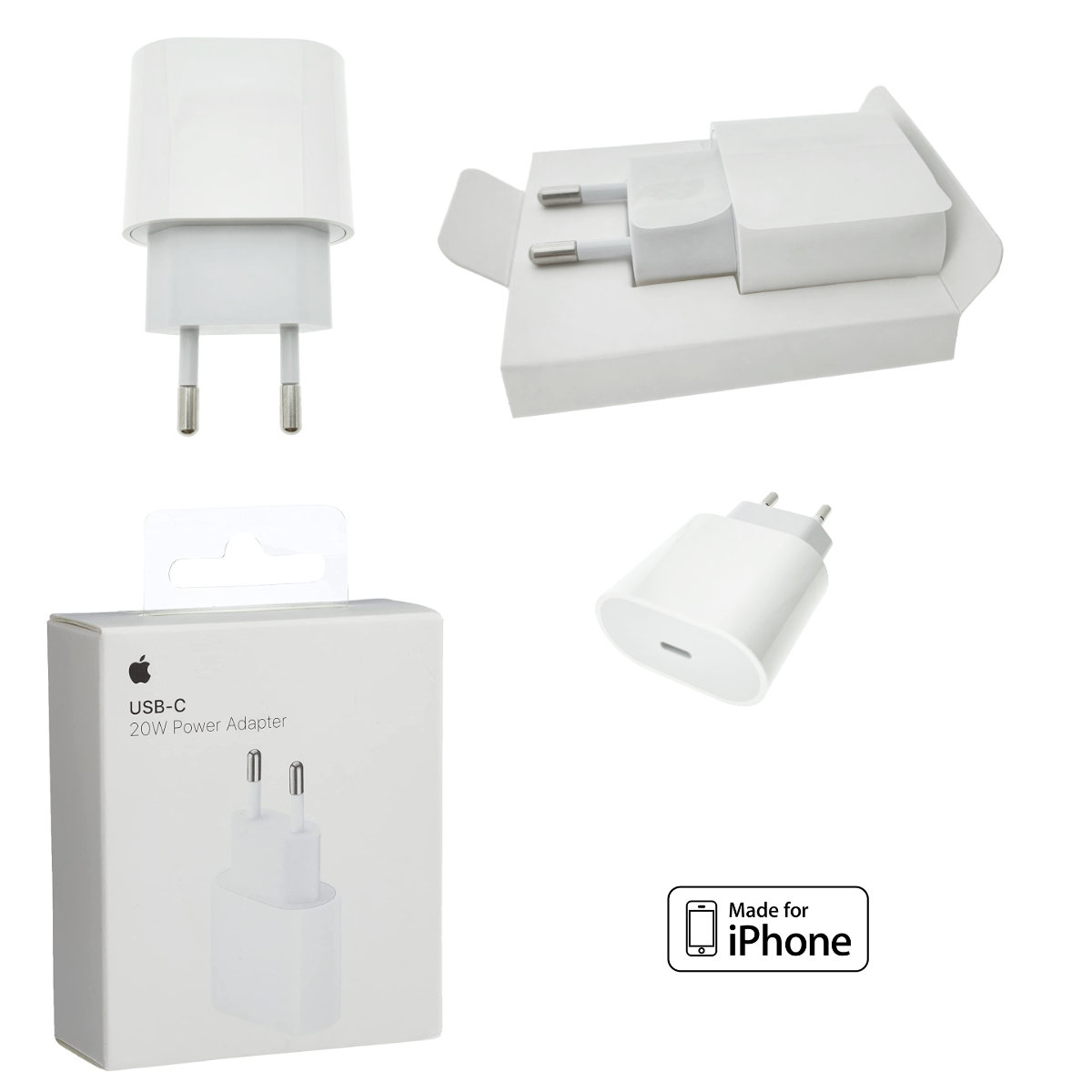 Incarcator 20W cu port USB-C, pentru Apple, A2347, priza retea EU, in blister, alb [5]