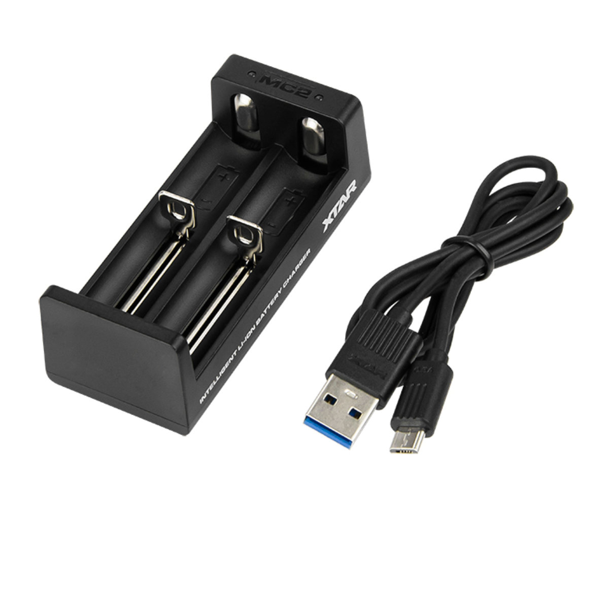 Incarcator acumulatori Li-Ion 2 x tip 18650, XTAR MC2 32019, cablu USB de 81cm, negru [1]