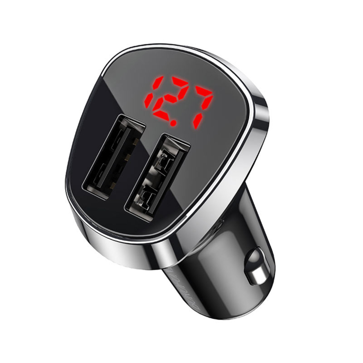 Incarcator auto dual USB, Borofone BZ15, cu afisaj LED, DC 12-24V, 5V 2.4 A, negru [9]