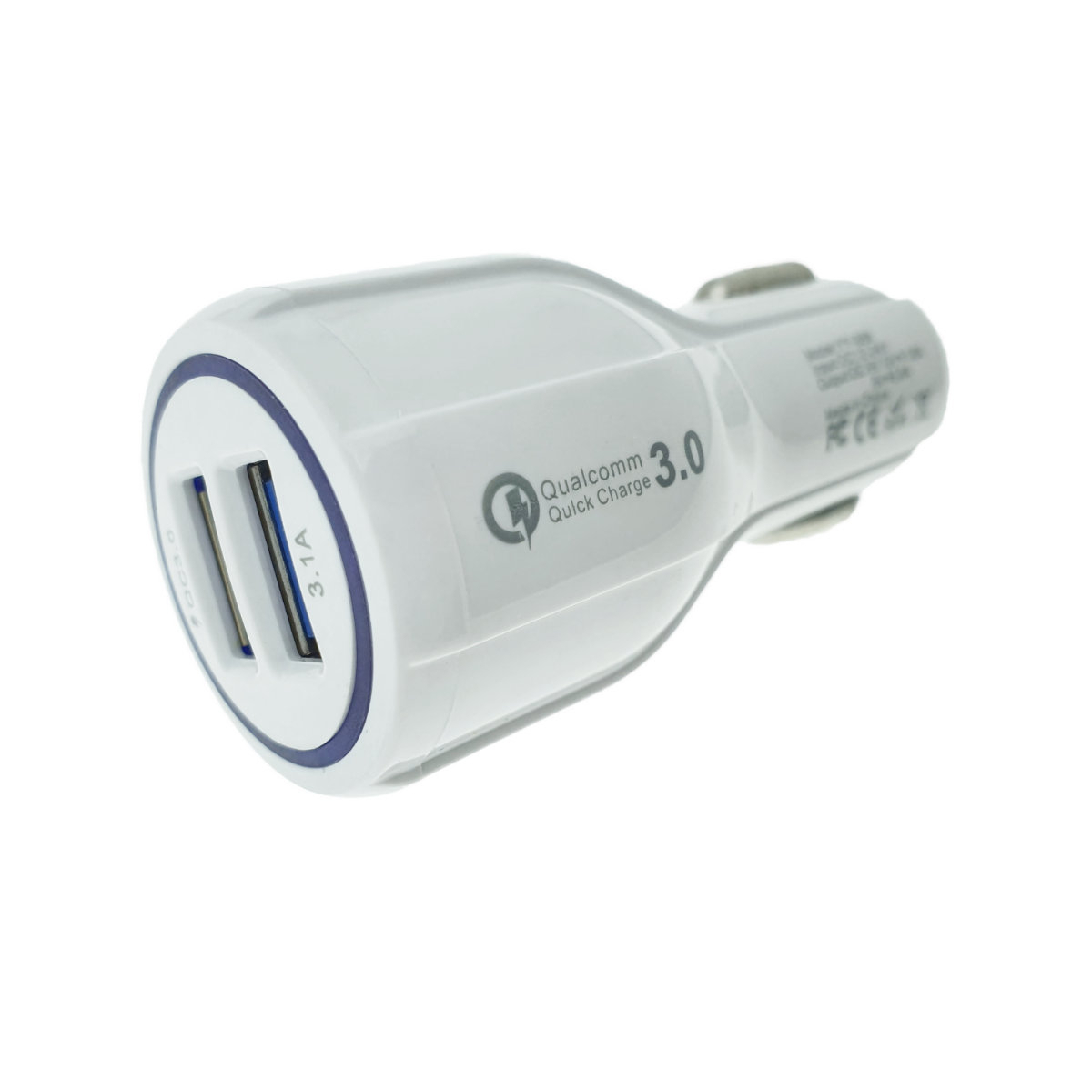 Incarcator auto rapid Qualcomm QC 3.0, 2 x USB, 36W, 3.1A, alb [9]