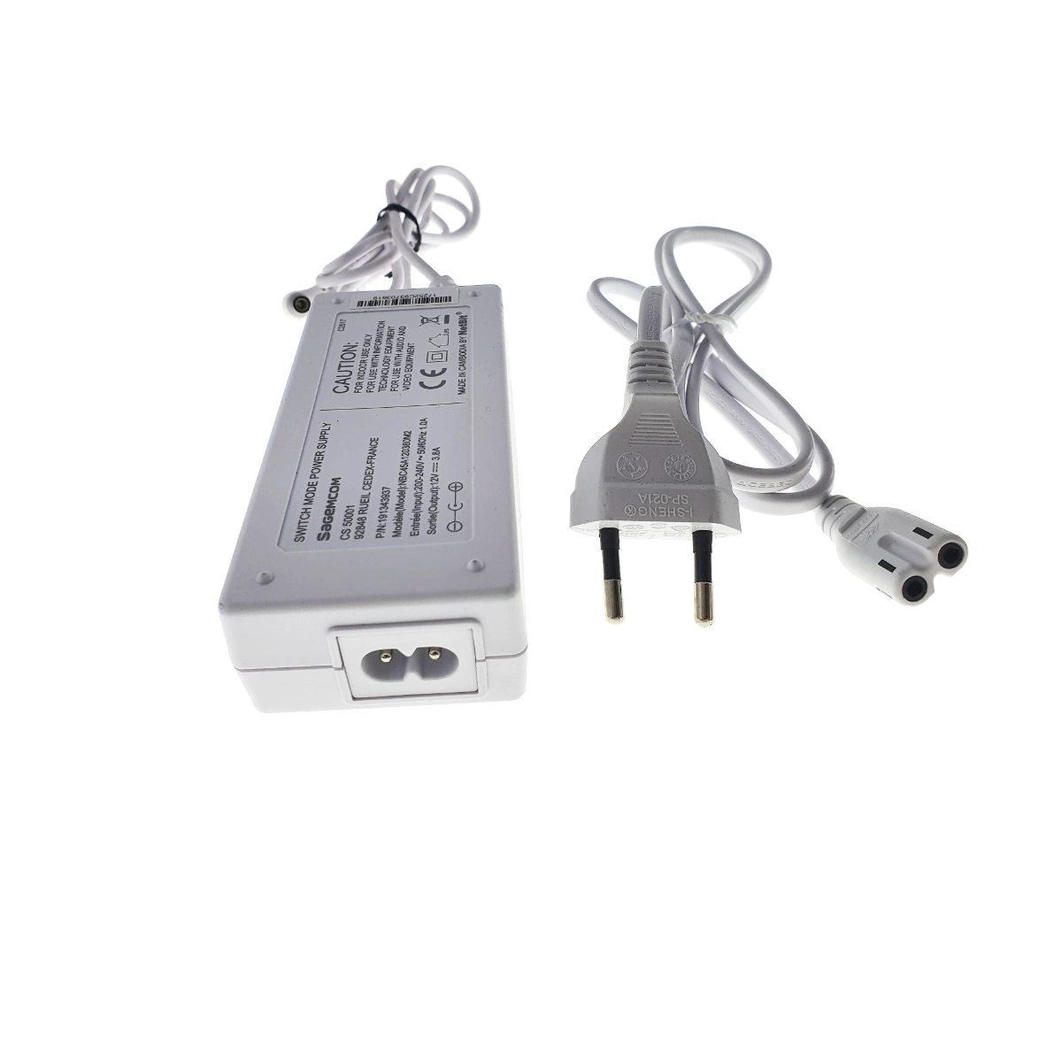 Incarcator curent continuu stabilizat DC 12V 3800mA, cu protectie, cablu 100cm, alb [8]
