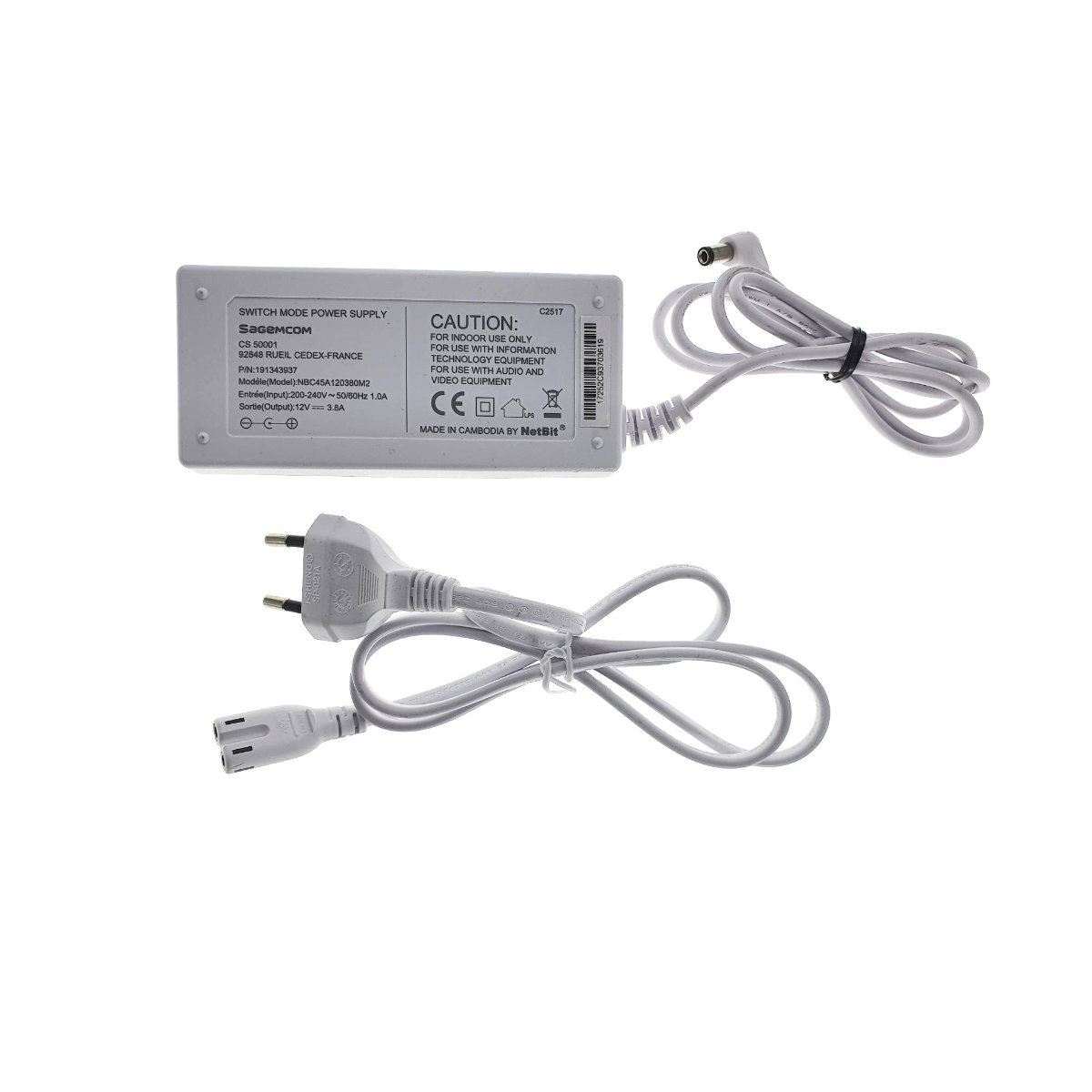 Incarcator curent continuu stabilizat DC 12V 3800mA, cu protectie, cablu 100cm, alb [4]