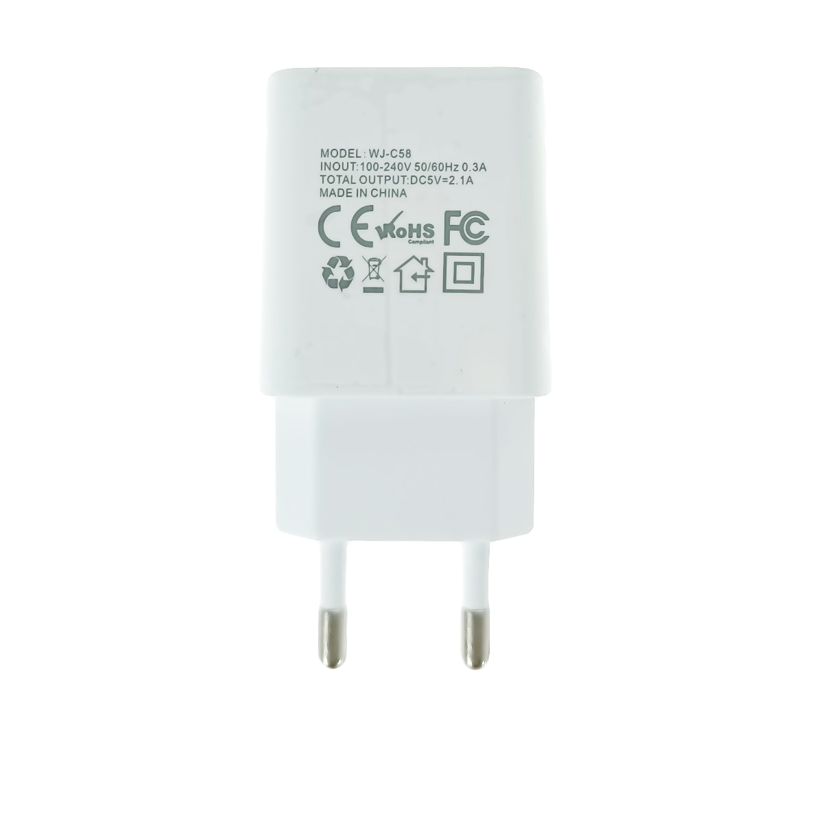 Incarcator de retea cu un port USB, Jellico WJ-C58 92399, 5V, 2.1A, alb [4]