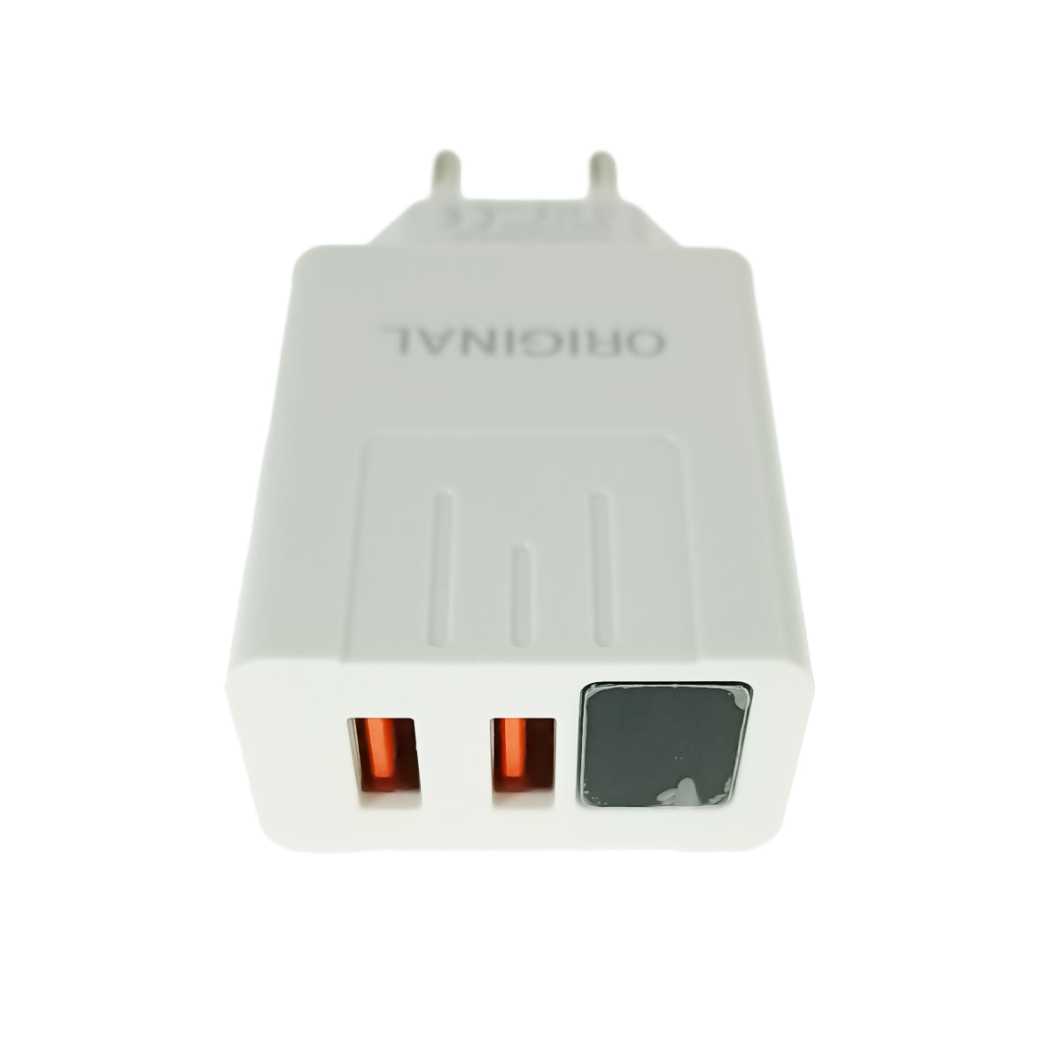 Incarcator fast charge retea, 3.1A, cu display LED si 2 porturi USB-A, APD-2S-W 69822, alb [1]