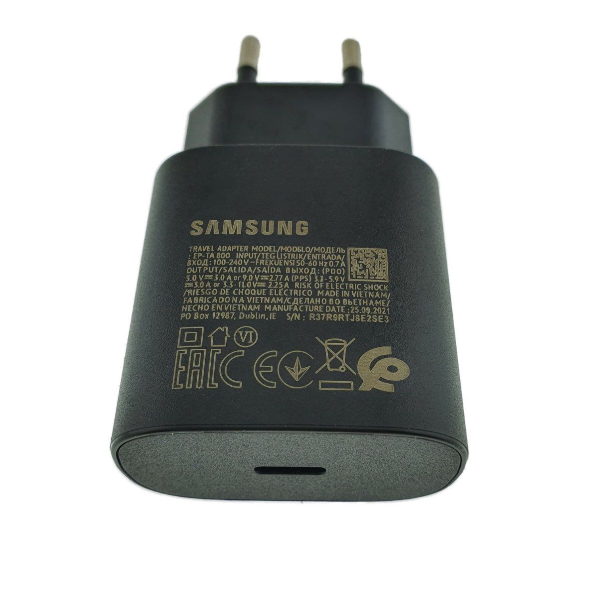 Incarcator la retea cu port USB tip C, 25W, pentru Samsung, EP-TA800, Super Fast Charging, 5-9V, PD, in blister, negru [5]