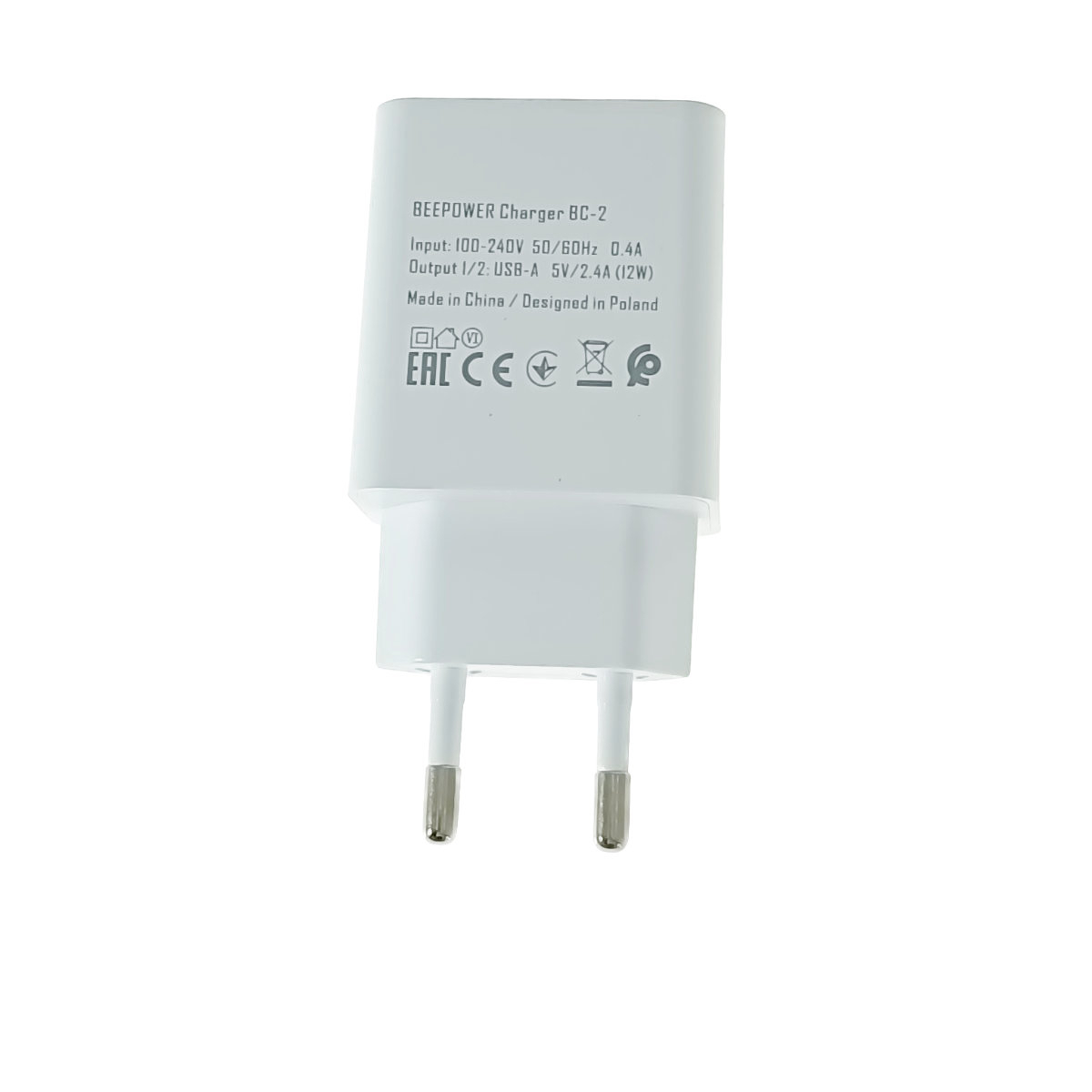 Incarcator priza EU, Dual Ports, Fast Charge, BeePower BC2 50013, 5V 2.4 A, 2 porturi USB, alb [3]