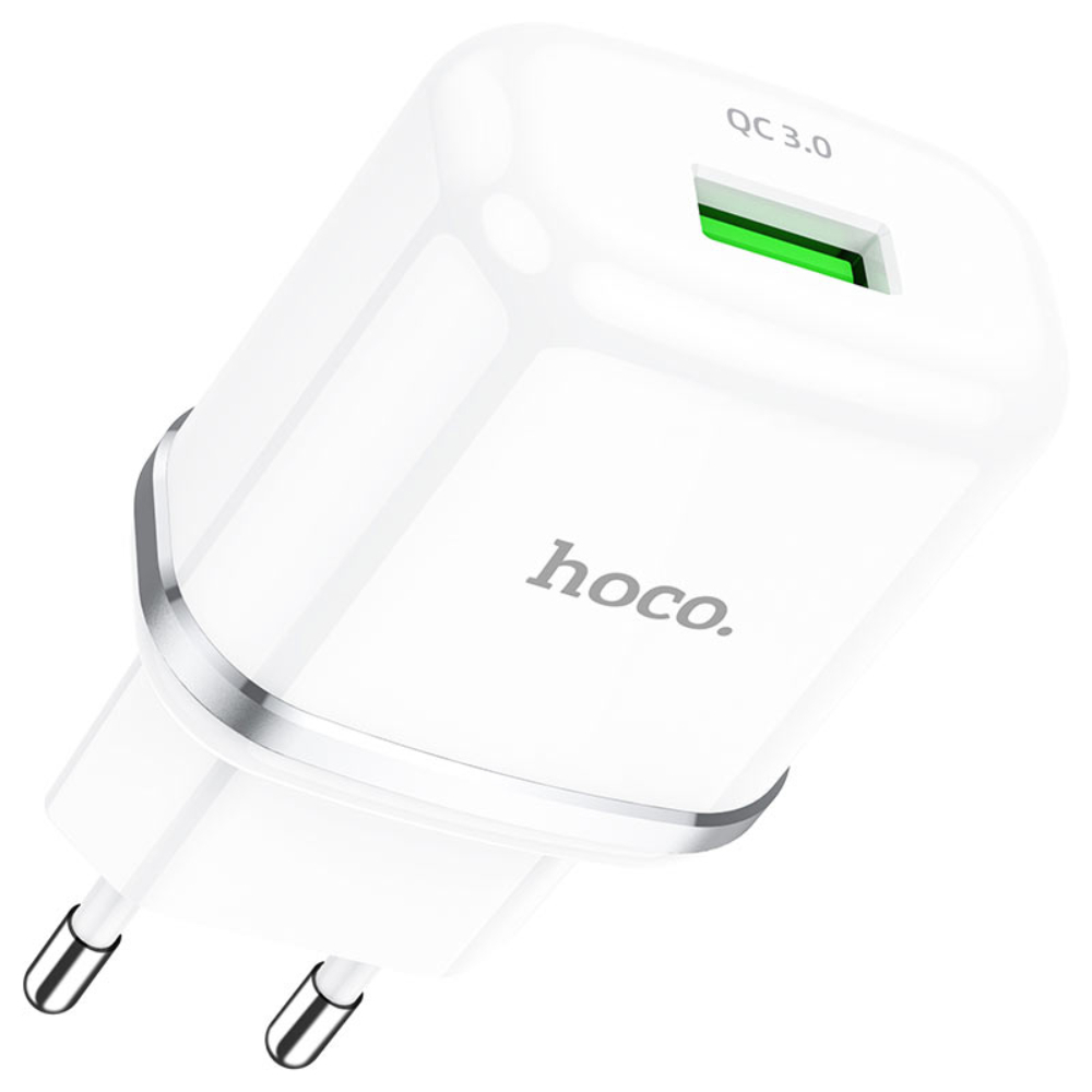 Incarcator priza EU, HOCO N3 Single Port, QC 3.0, 5V / 3 A, 18W, 1 x USB, alb [7]