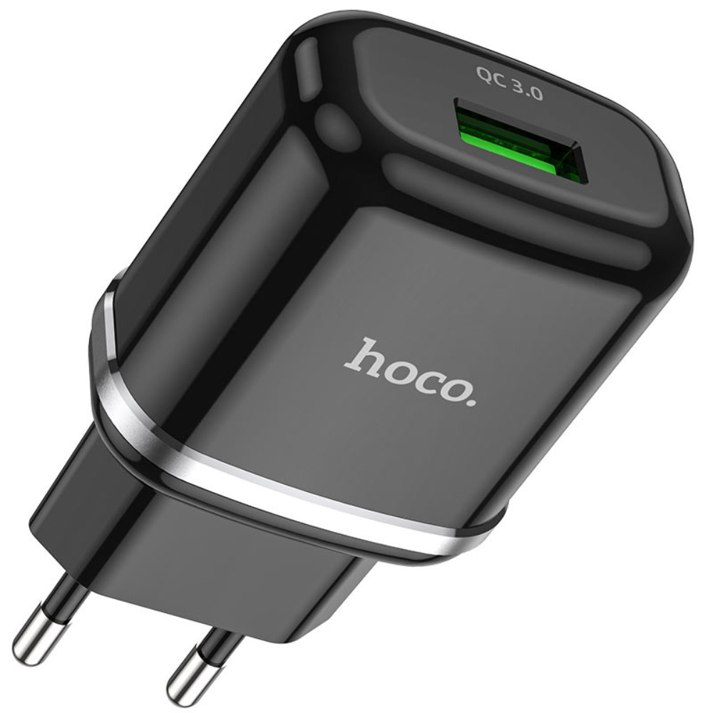 Incarcator priza EU, HOCO N3 Single Port QC 3.0, 5V / 3 A, 18W, 1 x USB, negru [8]