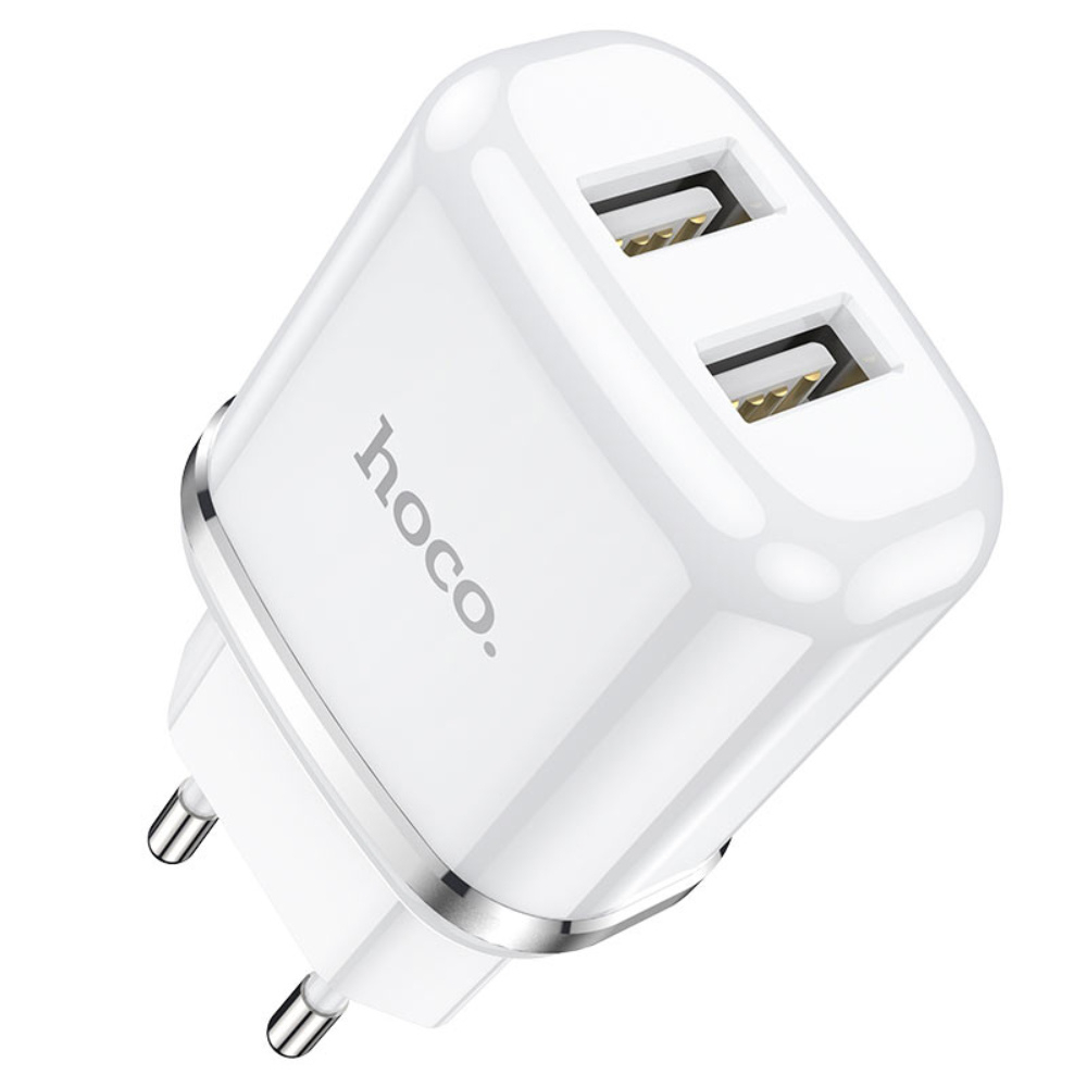 Incarcator priza EU, HOCO N4 Dual Ports, Fast Charge, 5V / 2.4 A, 2 porturi USB, alb [8]