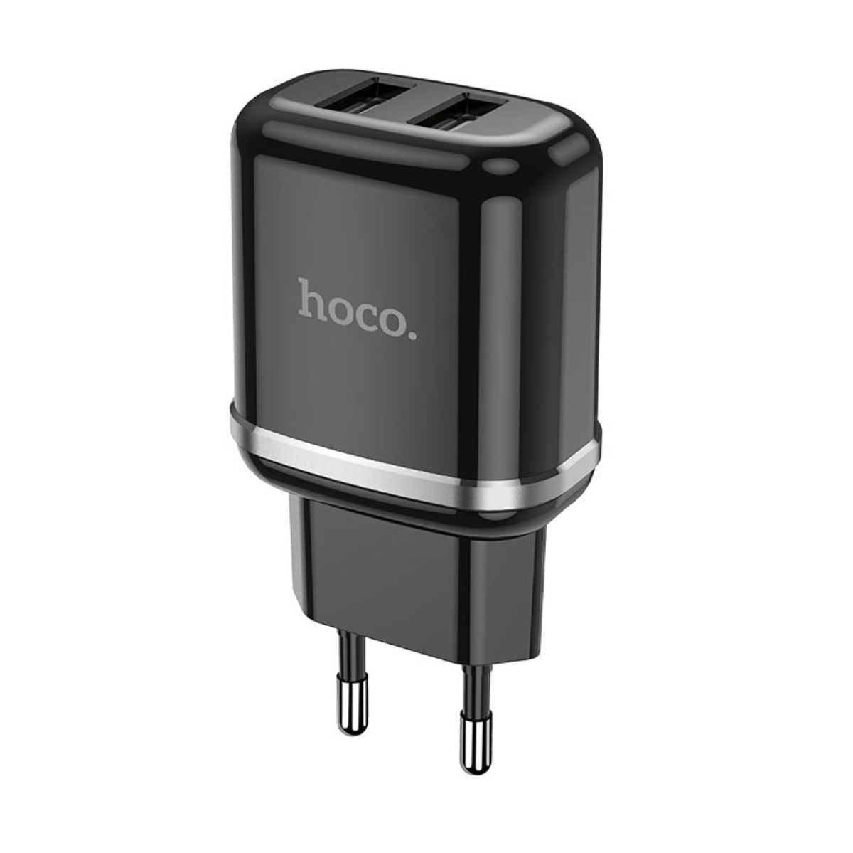 Incarcator priza EU, HOCO N4 Dual Ports Fast Charge, 5V / 2.4 A, 2 porturi USB, negru [8]