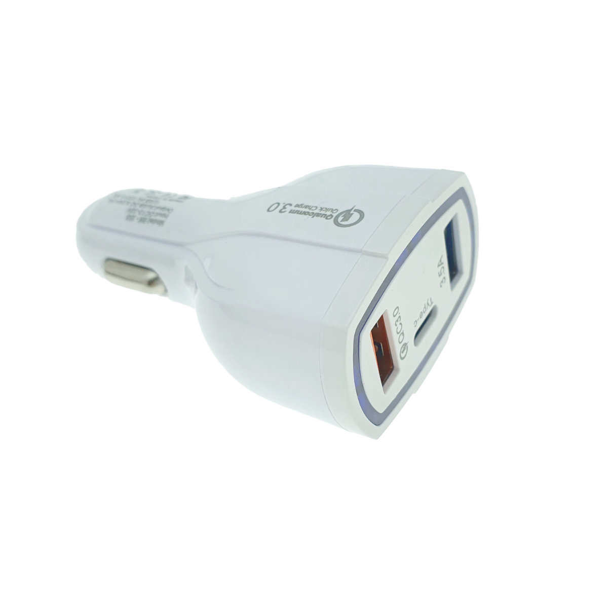 Incarcator rapid auto 35W, cu 3 porturi, USB tip C, USB QC 3.0 si USB 3.5A, 12 - 32 V, cu protectie, alb [4]