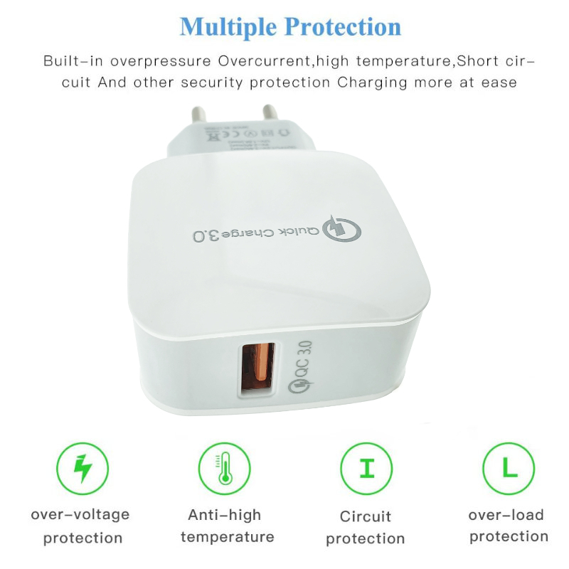 Incarcator rapid de retea, cu un port USB, QC 3.0, 3.4A, alb [7]