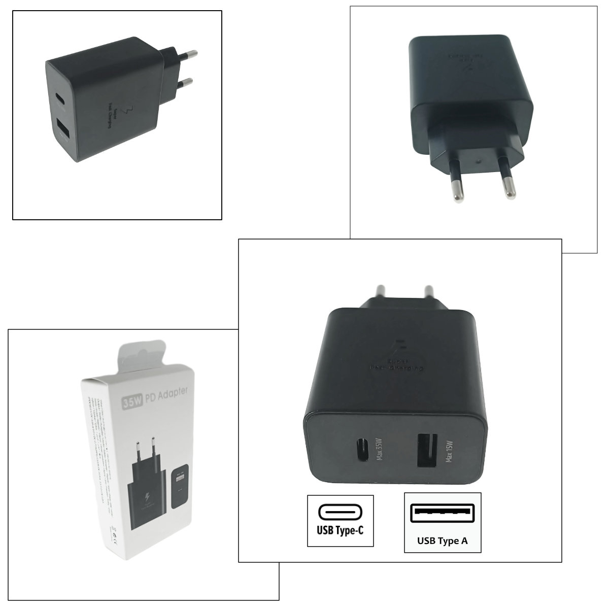 Incarcator retea 35W cu port USB-C si USB-A, S22-5G, PD, negru [3]
