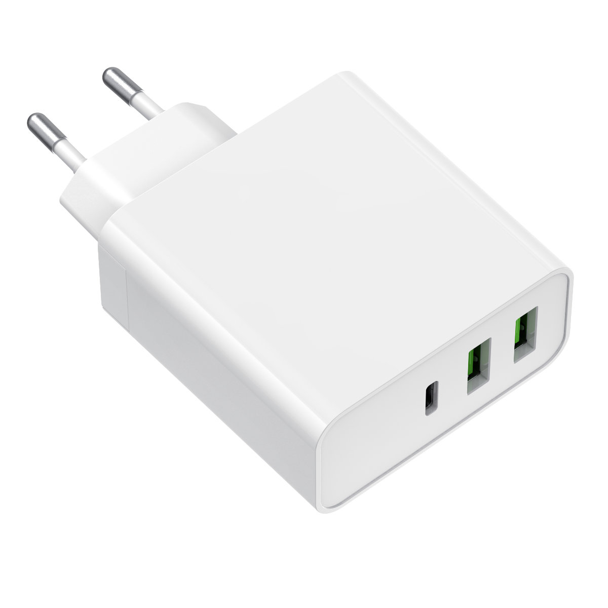 Incarcator retea 65W , Platinet 45581, QC3.0 PD3.0 , porturi 2 x USB si 1 x USB tip C, intrare curent 100 - 240 V, alb [8]