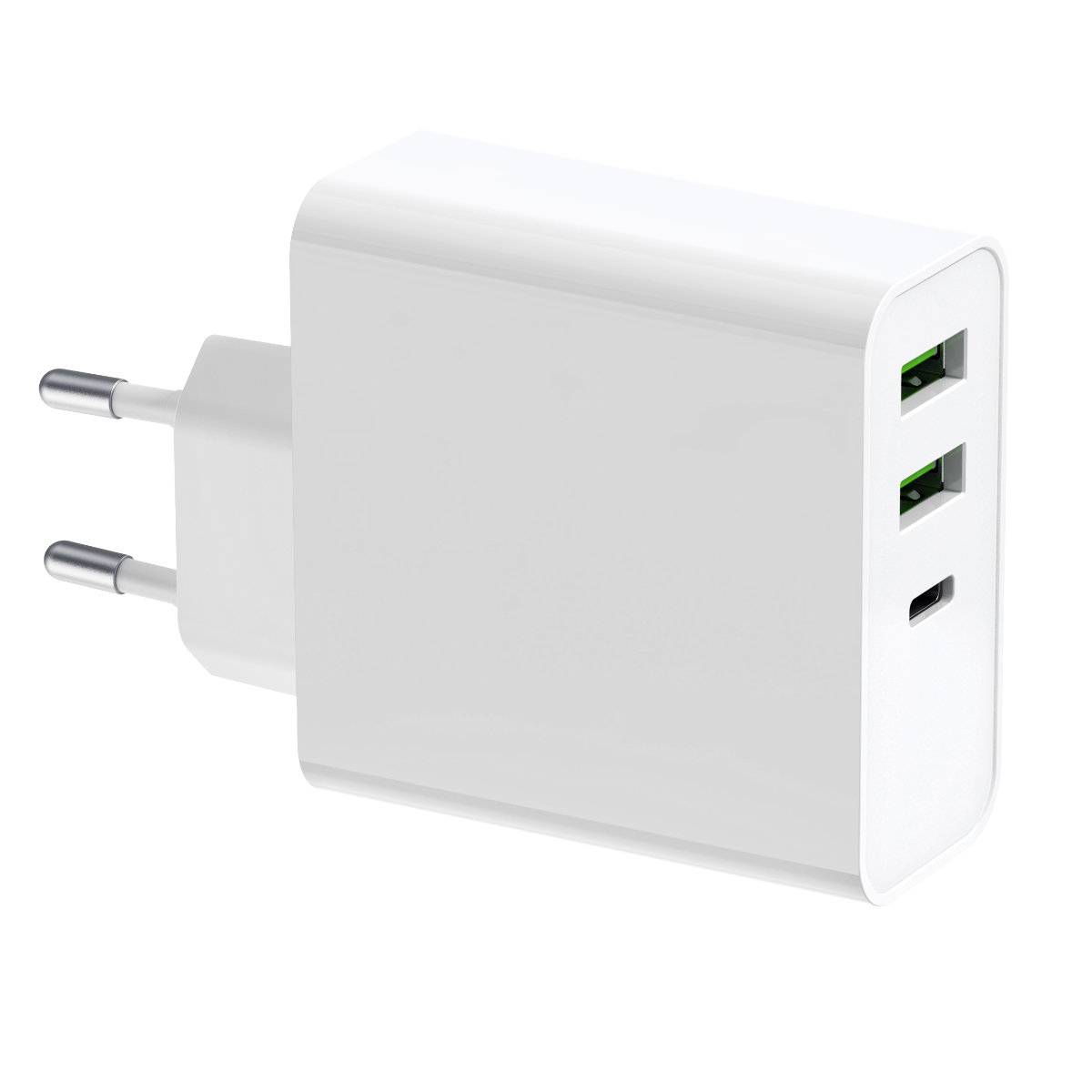 Incarcator retea 65W , Platinet 45581, QC3.0 PD3.0 , porturi 2 x USB si 1 x USB tip C, intrare curent 100 - 240 V, alb [7]