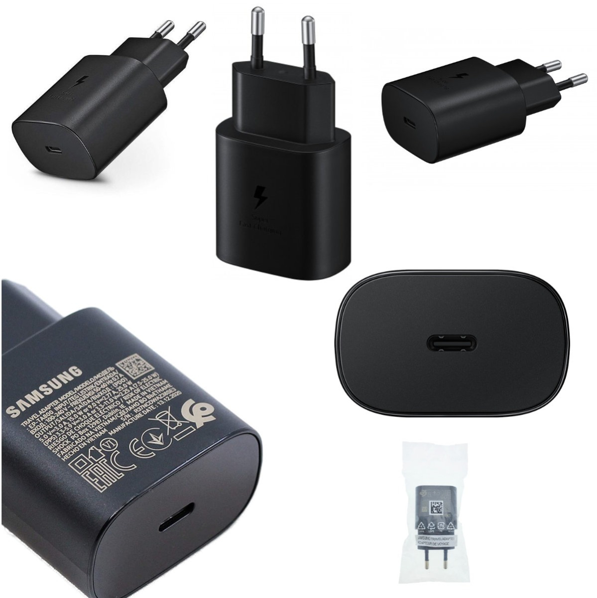 Incarcator retea cu port USB tip C, pentru Samsung, EP-TA800EBE, Super Fast Charging, 5V 3A, maxim 25W, negru [3]