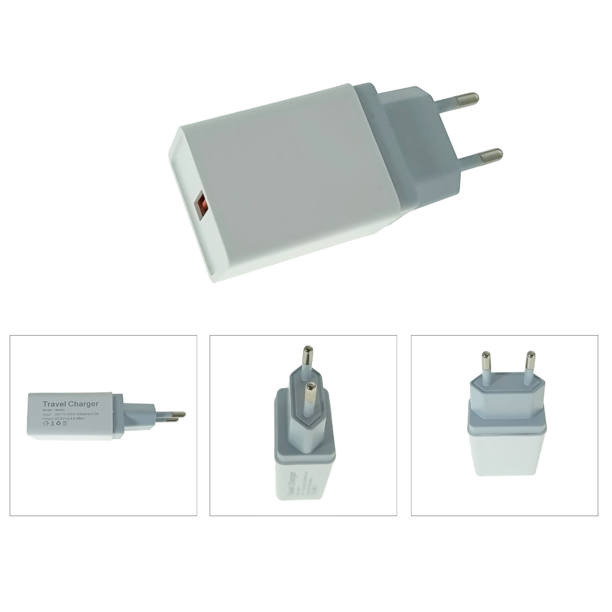 Incarcator retea cu un port USB, 5V, 2.4A, alb [5]