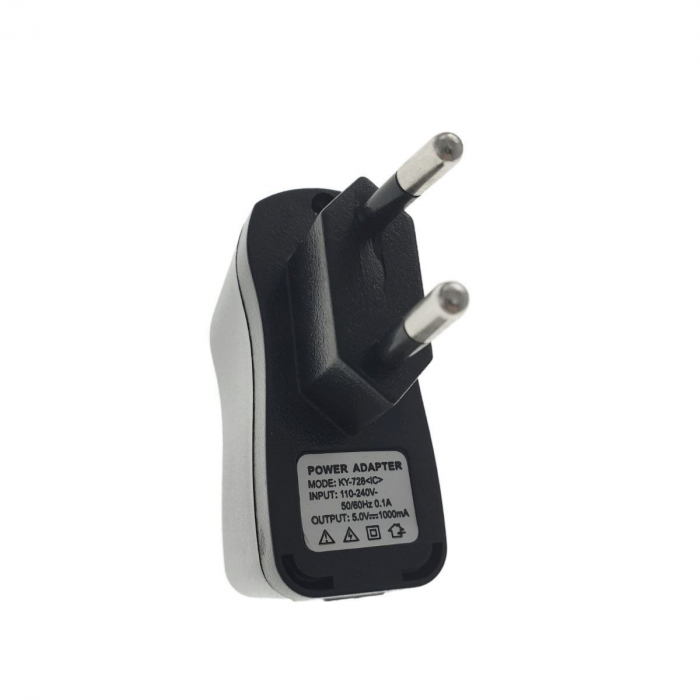 Incarcator USB KY-728,la priza retea EU,o iesire USB 5V 1A,negru [2]