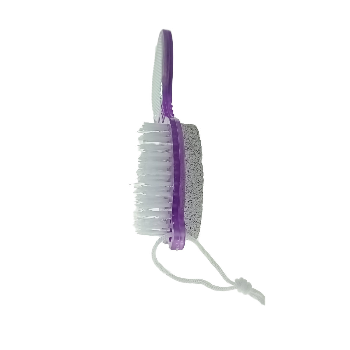 Instrument pentru pedichiura cu perie, piatra ponce, pila si pad de lustruire, 026-V22 25370, mov [4]