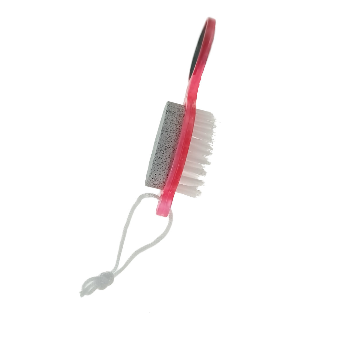 Instrument pentru pedichiura cu perie, piatra ponce, pila si pad de lustruire, 026-V22 25370, roz [4]