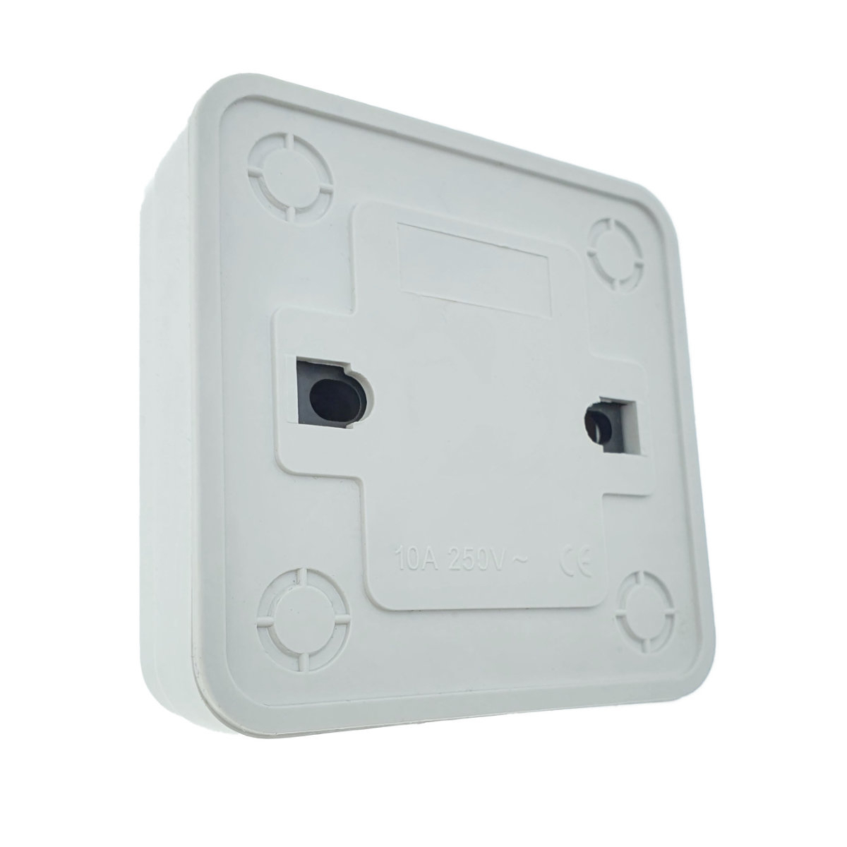 Intrerupator cu buton, aplicat, cu rama, 70 x 70 x 32mm, alb [4]